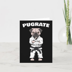 Funny Niedlich Mops Karate Black Belt Martial Art  Karte