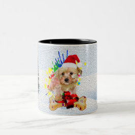 Funny, Niedlich Morkie Dog Weihnachten Zweifarbige Tasse