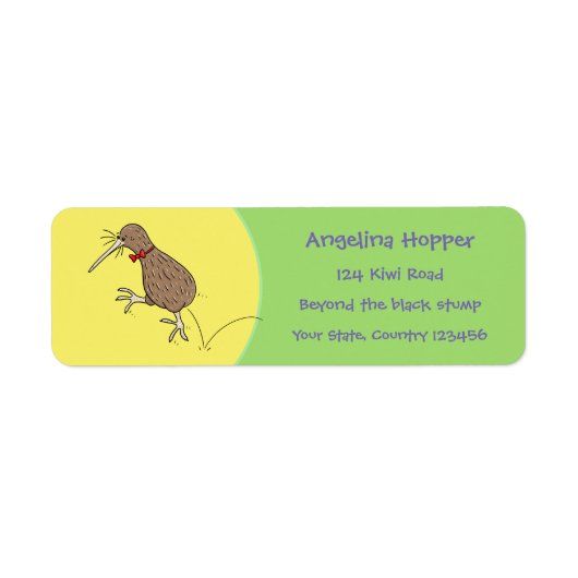 Funny niedlich Neuseeland Kiwi Springen Cartoon (Vorne)