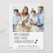 Funny Niedlich New Address Custom Pet Foto Dog Mov Ankündigung (Vorderseite)