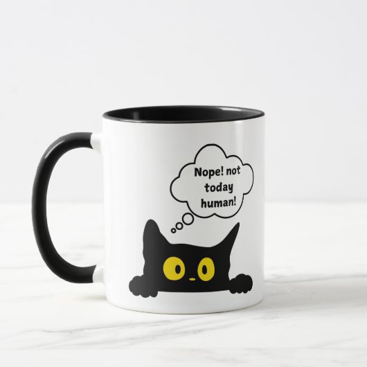 Funny Niedlich nicht heute Menschenkatze Tasse (Links)