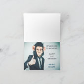 Funny Niedlich Ninja Affe bewegt sich in Business Karte (Innenseite)