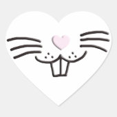 Funny niedlich Oaster Sonniges Gesicht mit rosa He Herz-Aufkleber (Vorderseite)