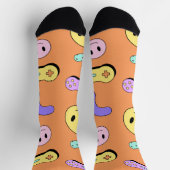 Funny niedlich orange pattern Gaming Socken (Oben)