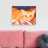 Funny Niedlich Orange Tabby Cat Leinwanddruck (Insitu (Wohnzimmer))