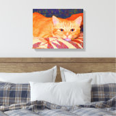 Funny Niedlich Orange Tabby Cat Leinwanddruck (Insitu (Schlafzimmer))