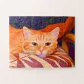 Funny Niedlich Orange Tabby Cat Puzzle (Horizontal)