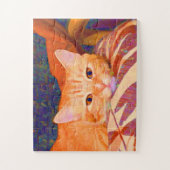 Funny Niedlich Orange Tabby Cat Puzzle (Vertikal)