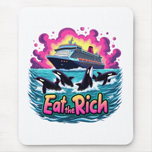 Funny Niedlich Orca Whale Ess The Rich Mousepad (Vorne)