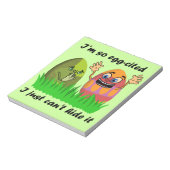 Funny Niedlich Ostereier Cartoon Notizblock (Rotiert)