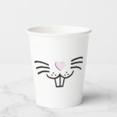 Funny niedlich Ostersonnige Kaninchen Gesichtsbild Pappbecher (Rückseite)