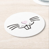 Funny niedlich Ostersonnige Kaninchen Gesichtsbild Runder Pappuntersetzer (Angewinkelt)