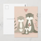 Funny Niedlich Otter Family Postkarte (Vorne/Hinten)