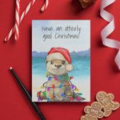 Funny Niedlich Otter Weihnachtskarte Karte