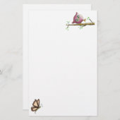 Funny Niedlich Owl & Butterfly Picture Briefpapier (Vorne/Hinten)