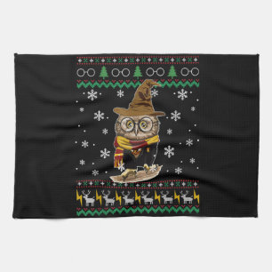Funny Niedlich Owl Harry Magical Ugly Christmas Ge Geschirrtuch