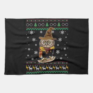 Funny Niedlich Owl Harry Magical Ugly Christmas Ge Geschirrtuch