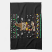 Funny Niedlich Owl Harry Magical Ugly Christmas Ge Geschirrtuch (Vertikal)