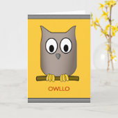 Funny Niedlich Owl Owllo Custom Karte (Gelbe Blume)