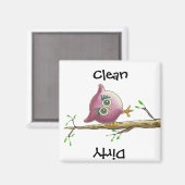 Funny Niedlich Owl Picture Magnet (Vorderseite/Rückseite)