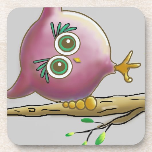 Funny Niedlich Owl Picture Untersetzer (Vorderseite)