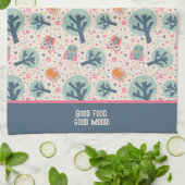 Funny Niedlich Owls Muster Personalisiertes Zitat Geschirrtuch (Gefaltet)