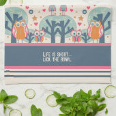 Funny Niedlich Owls Personalisiertes Zitat Geschirrtuch (Gefaltet)