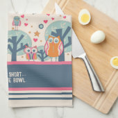 Funny Niedlich Owls Personalisiertes Zitat Geschirrtuch (Viertel Falte)