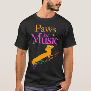 Funny Niedlich Paws The Music Dackel Dog T-Shirt