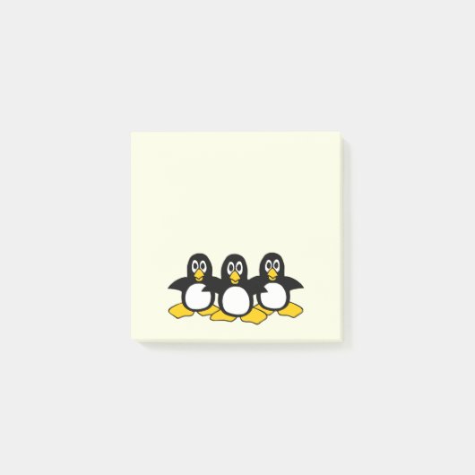 Funny Niedlich Penguins Gelb Niedlich Post-it Klebezettel (Vorderseite)