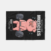 Funny Niedlich Pig Workout Gym Fitness Weightlift Fleecedecke (Vorderseite (Horizontal))
