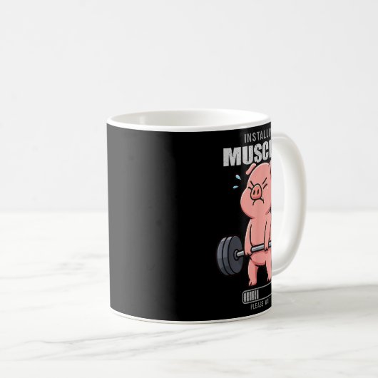 Funny Niedlich Pig Workout Gym Fitness Weightlift Kaffeetasse (VorderseiteRechts)