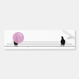 Funny Niedlich Pink Bubble Gum Birds on a Wire Whi Autoaufkleber