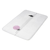 Funny Niedlich Pink Bubble Gum Birds on a Wire Whi Badematte (Schrägansicht)