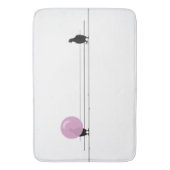 Funny Niedlich Pink Bubble Gum Birds on a Wire Whi Badematte (Vorderseite Vertikal)