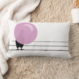 Funny Niedlich Pink Bubble Gum Birds on a Wire Whi Lendenkissen