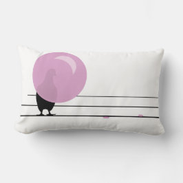 Funny Niedlich Pink Bubble Gum Birds on a Wire Whi Lendenkissen