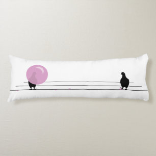 Funny Niedlich Pink Bubble Gum Birds on a Wire Whi Seitenschläferkissen