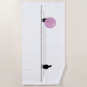 Funny Niedlich Pink Bubble Gum Birds on a Wire Whi Strandtuch (Vorderseite)