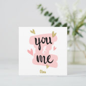 Funny niedlich pink Sie und ich Valentinstag Pärch (Stehend Vorderseite)