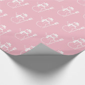 Funny Niedlich Pink und White Snowman Pattern Geschenkpapier (Ecke)