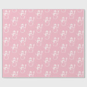 Funny Niedlich Pink und White Snowman Pattern Geschenkpapier (Flach)