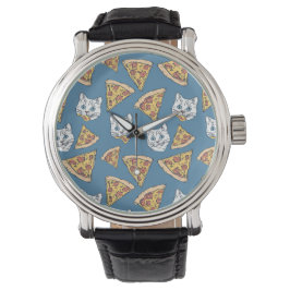 Funny Niedlich Pizza Cat Pattern Armbanduhr