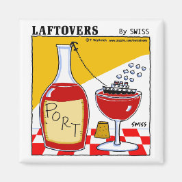 Funny Niedlich Port Cartoon Weinkultur und Gastges Magnet