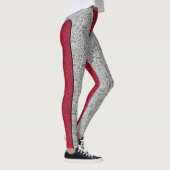 Funny niedlich Print Panels Zierspitzen Rot Leggings (Rechts)