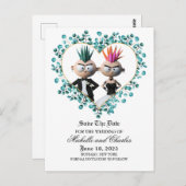 Funny Niedlich Punk Wedcard Postkarte (Vorne/Hinten)