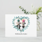 Funny Niedlich Punk Wedding Einladung (Stehend Vorderseite)