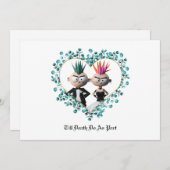 Funny Niedlich Punk Wedding Einladung (Vorne/Hinten)