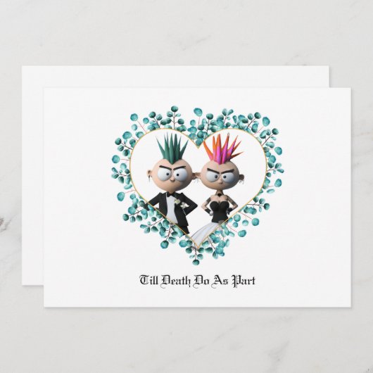 Funny Niedlich Punk Wedding Einladung (Vorne/Hinten)