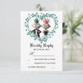 Funny Niedlich Punk Wedding RSVP Karte (Stehend Vorderseite)
